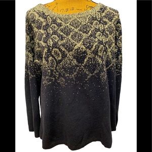 Womens metallic black & gold Ruby Rd Sweater